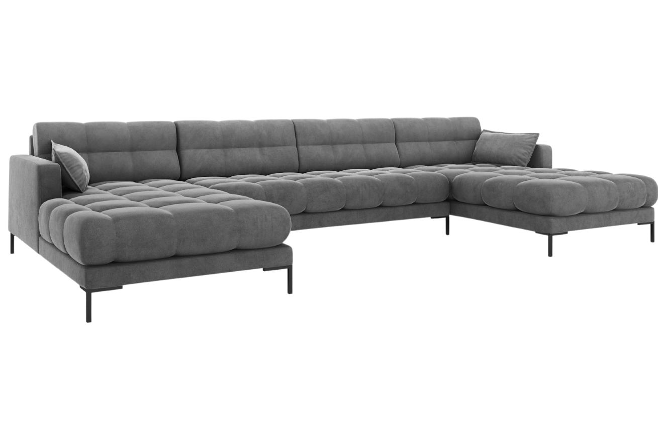 Micadoni Sametová rohová pohovka Mamaia 383 cm