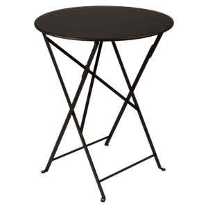 Černý kovový skládací stůl Fermob Bistro Ø 60 cm