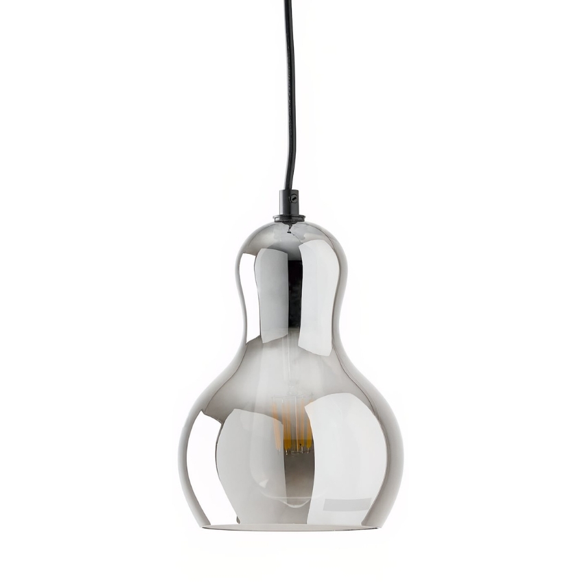 Kouřově šedé skleněné závěsné světlo Somcasa Salem 15 cm