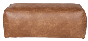 WOOOD Koňakově hnědý koženkový taburet Bearny