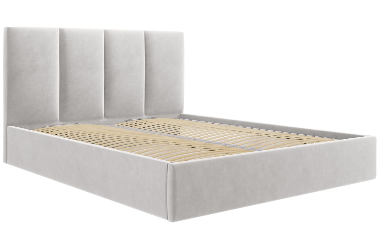 Micadoni Sametová postel Pyla 140 x 200 cm s úložným prostorem
