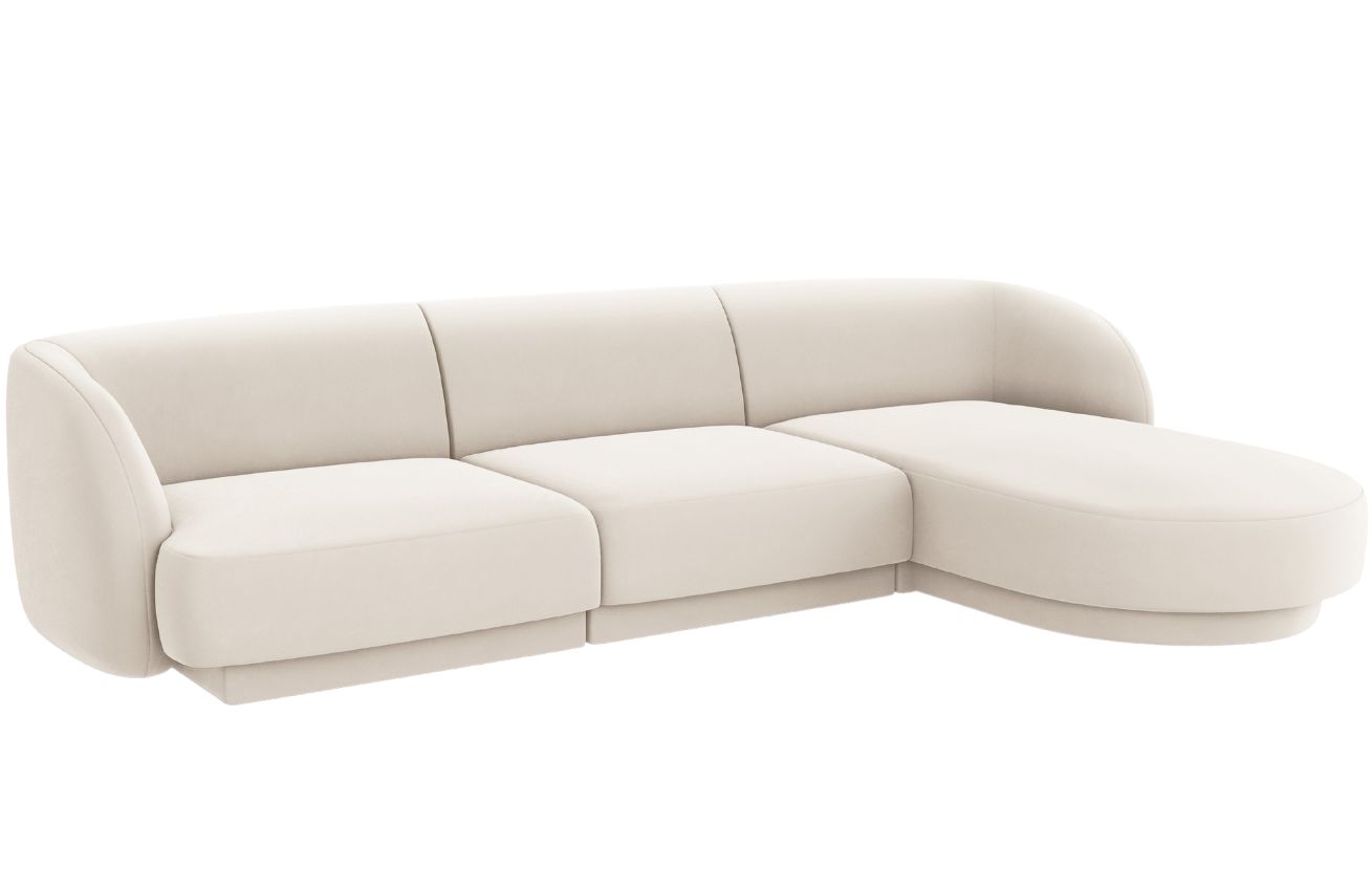 Micadoni Sametová rohová pohovka Miley 255 cm