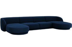 Micadoni Sametová rohová pohovka Miley 330 cm