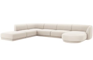 Micadoni Sametová rohová pohovka Miley 330 cm