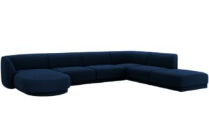 Micadoni Sametová rohová pohovka Miley 330 cm