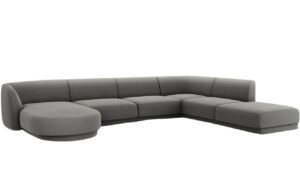 Micadoni Sametová rohová pohovka Miley 330 cm