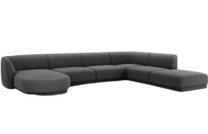 Micadoni Sametová rohová pohovka Miley 330 cm