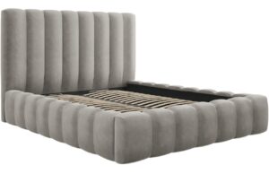 Micadoni Sametová postel Kelp 160 x 200 cm s úložným prostorem