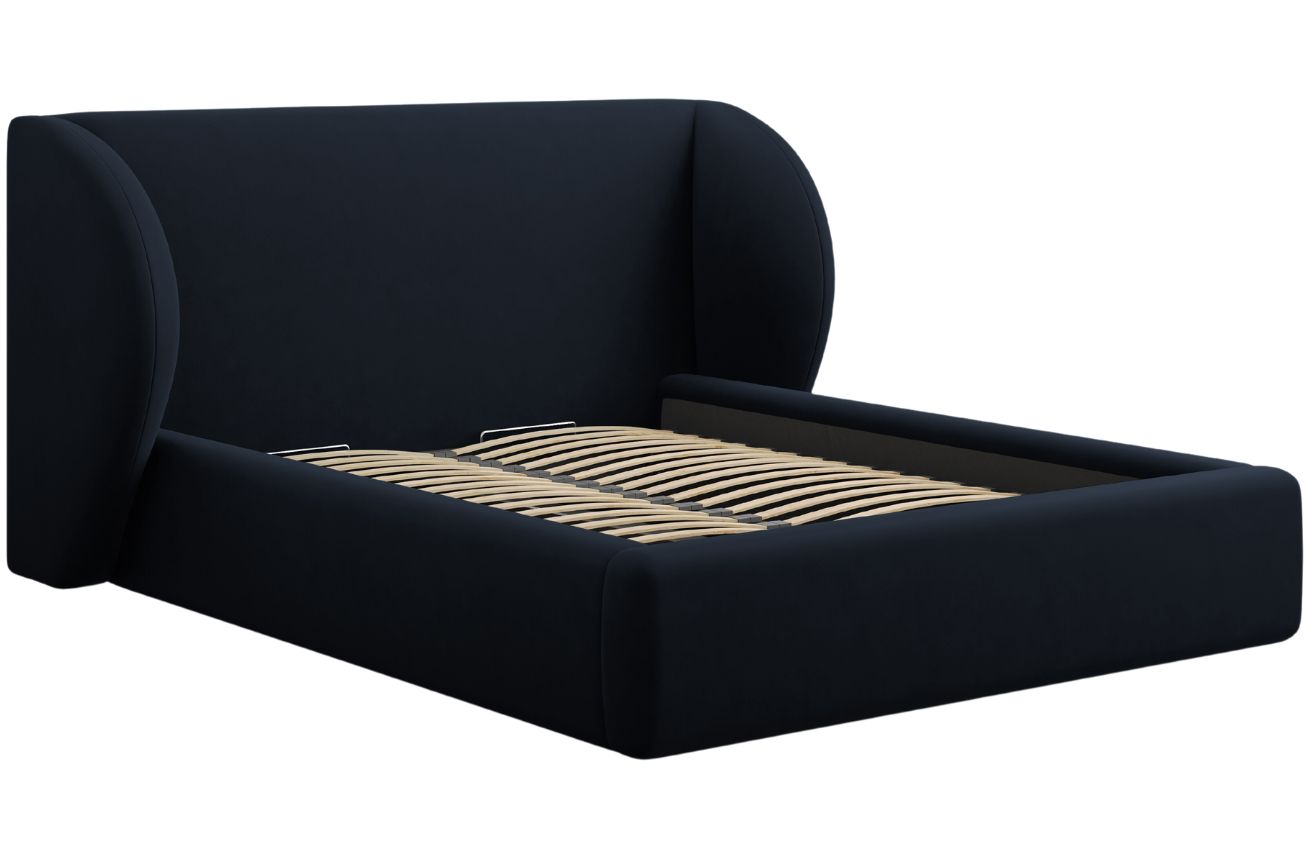 Micadoni Sametová postel Miley 140 x 200 cm s úložným prostorem