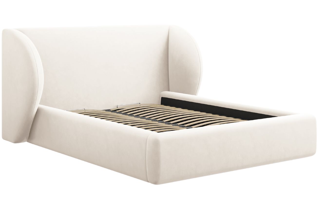 Micadoni Sametová postel Miley 200 x 200 cm s úložným prostorem