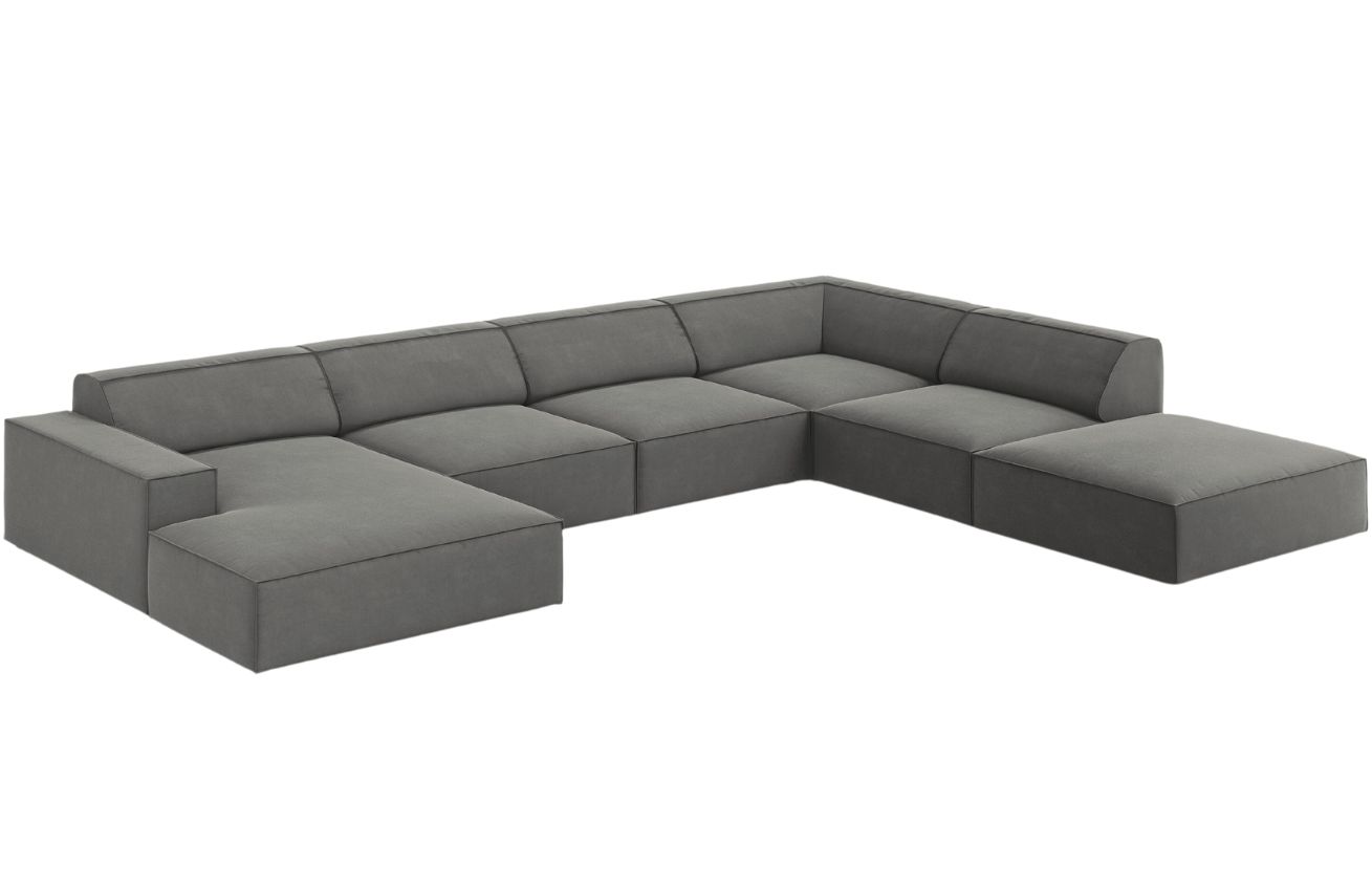 Micadoni Sametová rohová pohovka Jodie 364 cm