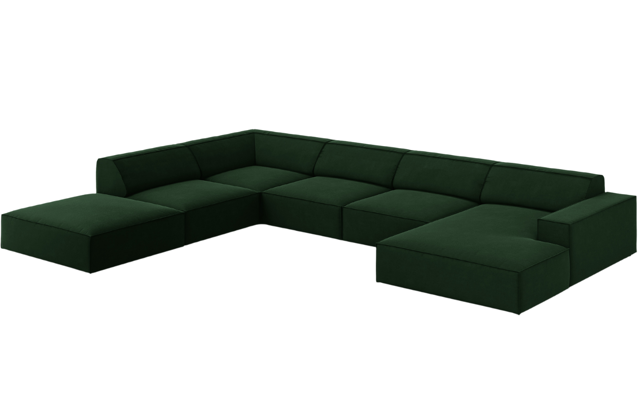 Micadoni Sametová rohová pohovka Jodie 364 cm