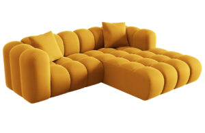 Windsor & Co Sametová rohová pohovka Halley 242 cm