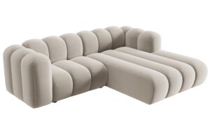 Micadoni Sametová rohová pohovka Lupine 228 cm