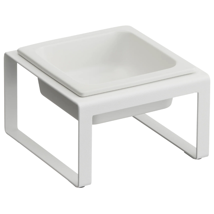 Bílá keramická miska pro psy Yamazaki Tower se stojanem