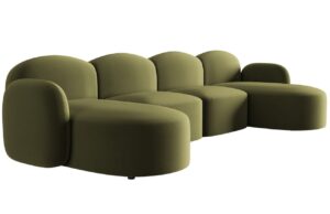 Micadoni Sametová rohová pohovka Blair 354 cm