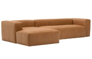 Kave Home Kožená rohová pohovka Blok 330 cm