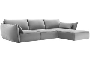 Micadoni Sametová rohová pohovka Kaelle 308 cm