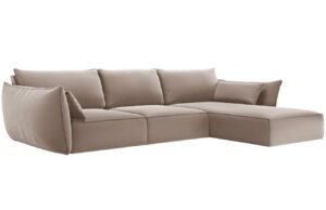 Micadoni Sametová rohová pohovka Kaelle 308 cm