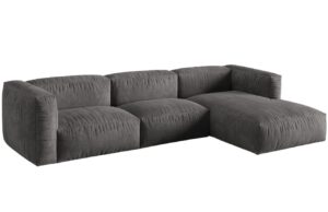 Micadoni Sametová rohová pohovka Martina 330 cm