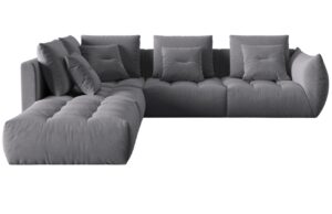 Micadoni Sametová rohová pohovka Bloom 316 cm