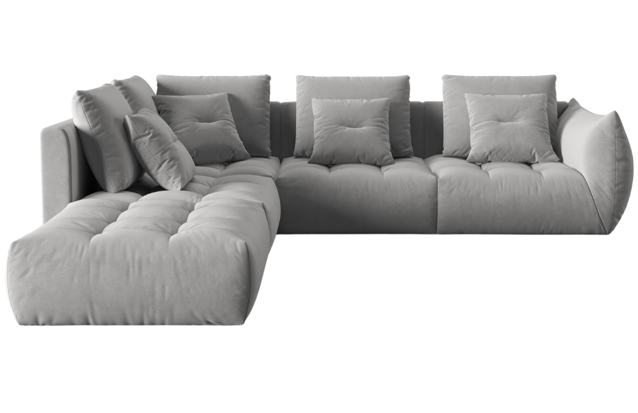 Micadoni Sametová rohová pohovka Bloom 316 cm