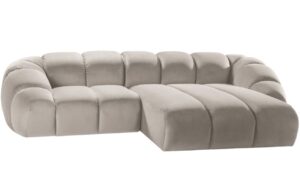 Micadoni Sametová rohová pohovka Diana 294 cm