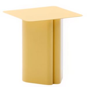 Žlutý kovový odkládací stolek Kave Home Arvin 42 x 42 cm