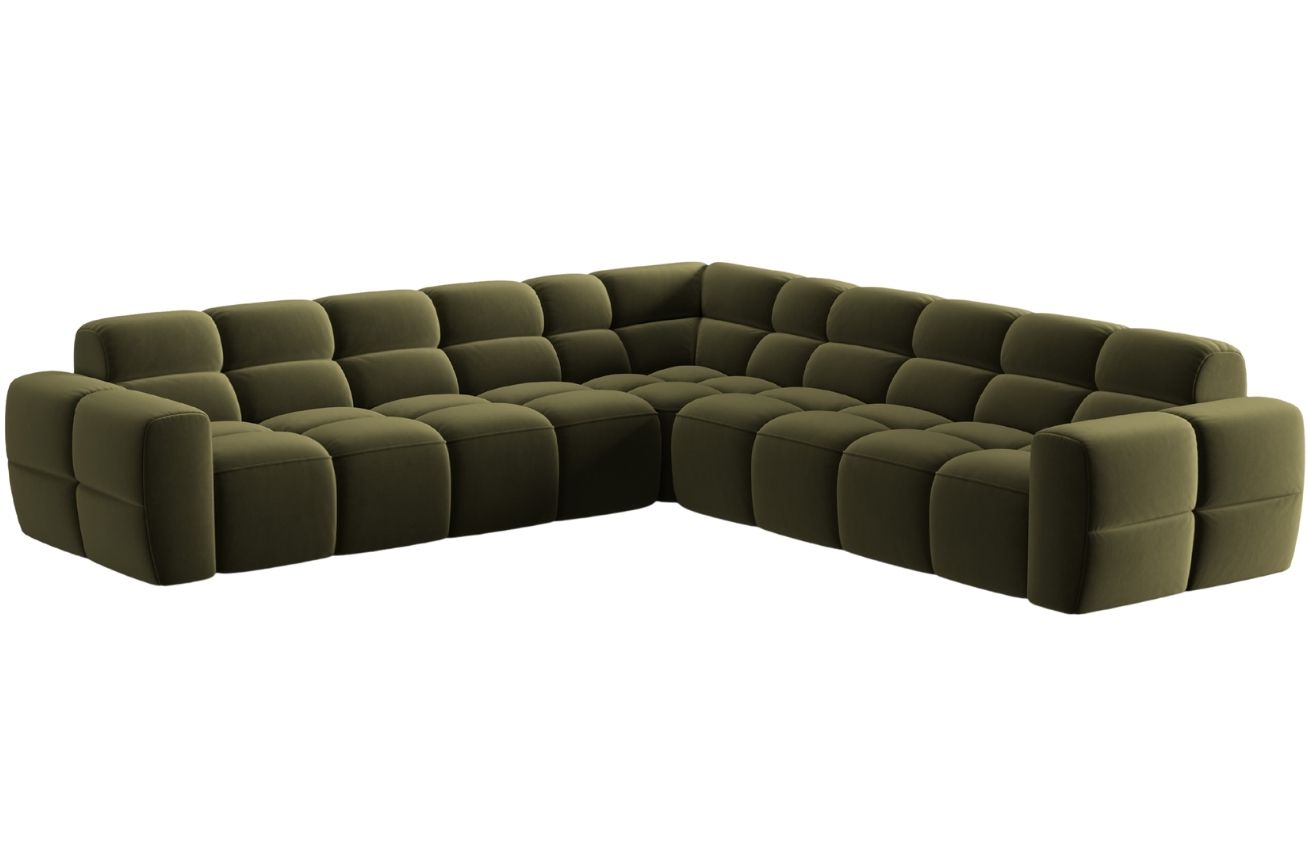 Micadoni Sametová rohová pohovka Lisa 310 cm