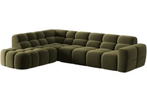 Micadoni Sametová rohová pohovka Lisa 293 cm