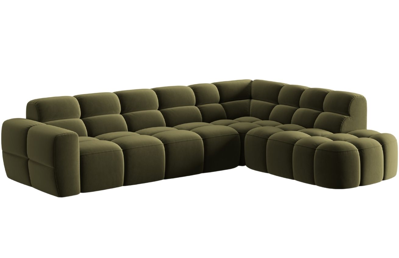 Micadoni Sametová rohová pohovka Lisa 293 cm