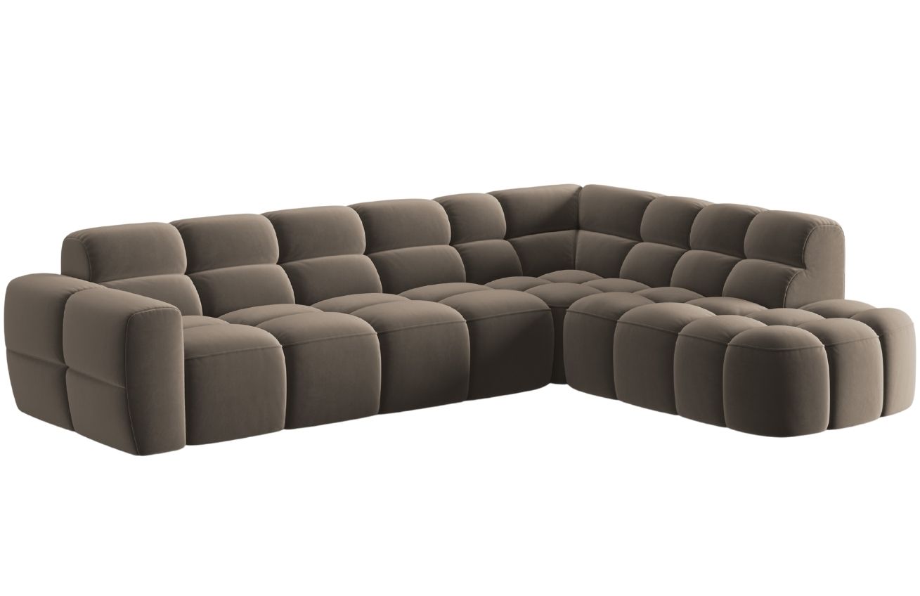 Micadoni Sametová rohová pohovka Lisa 293 cm