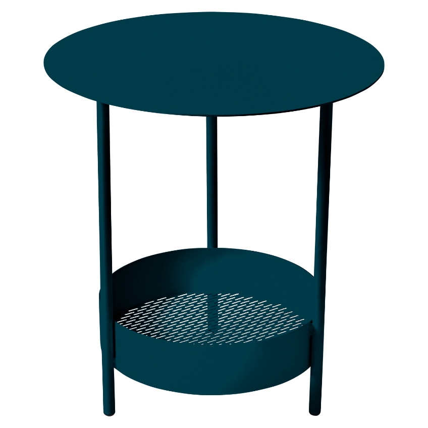 Modrý kovový zahradní odkládací stolek Fermob Salsa 50 cm