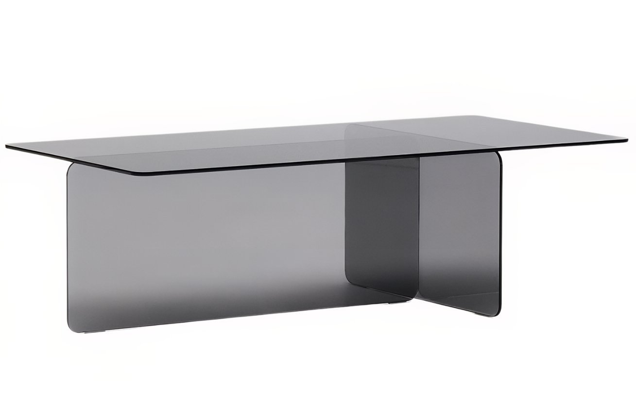 Šedý skleněný konferenční stolek Kave Home Zaren 120 x 60 cm
