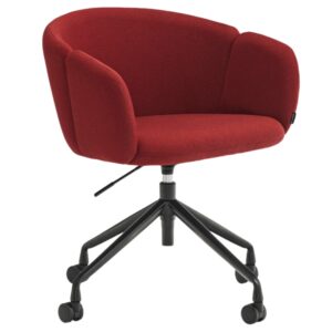 Červená čalouněná otočná konferenční židle Teulat Add