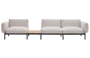 Kave Home Zahradní pohovka Sorells 341 cm se stolkem