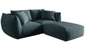 Micadoni Sametová rohová pohovka Chris 220 cm