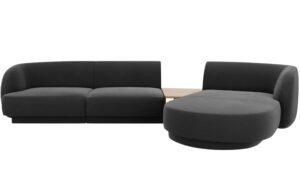 Micadoni Sametová rohová pohovka Miley 303 cm