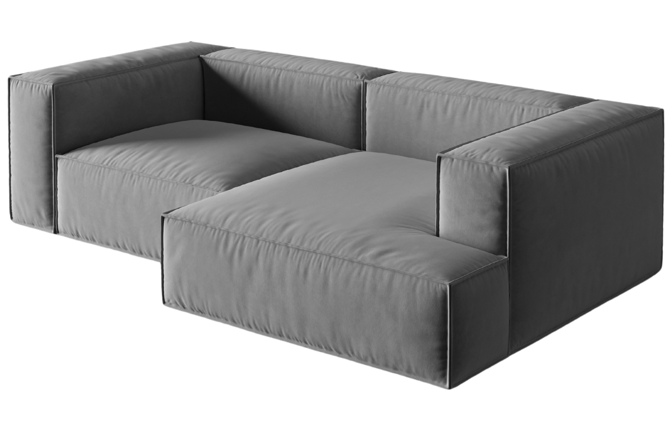 Micadoni Sametová rohová pohovka Nuria 252 cm