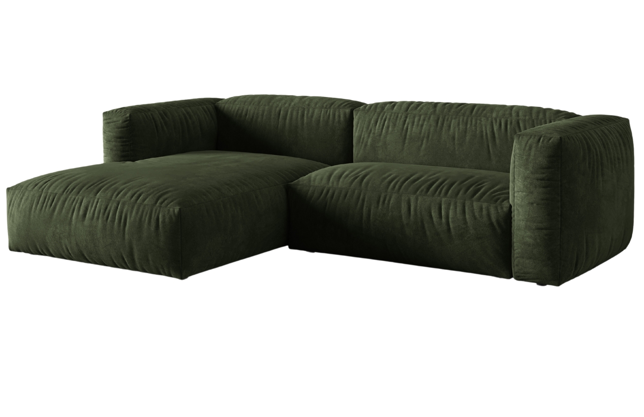 Micadoni Sametová rohová pohovka Martina 280 cm