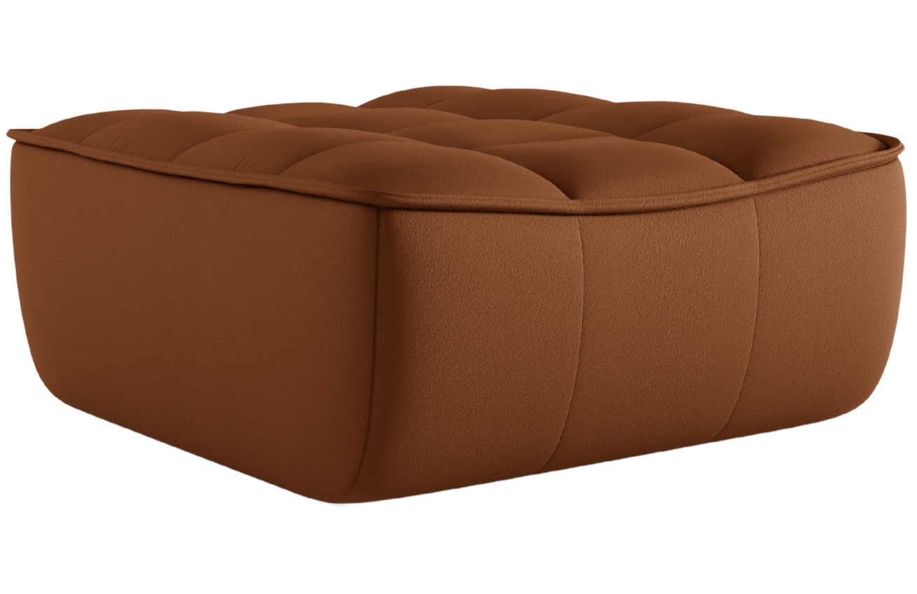 Maison Heritage Hnědá kožená podnožka Moni 90 x 83 cm