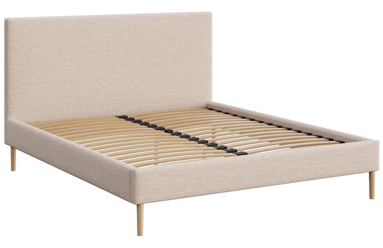 Mesonica Světle béžová čalouněná dvoulůžková postel Alano 180 x 200 cm