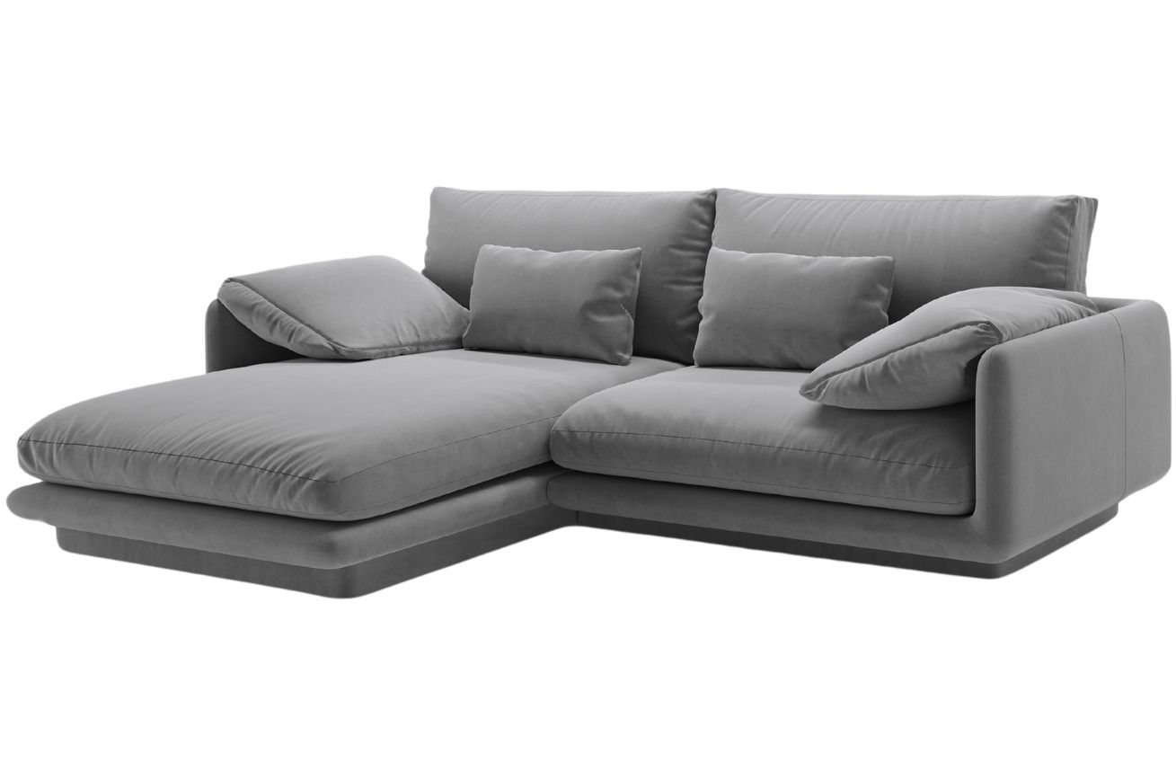 Micadoni Sametová rohová pohovka Torino 220 cm