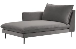 Cosmopolitan Design Světle šedá sametová lenoška Vienna 170 cm