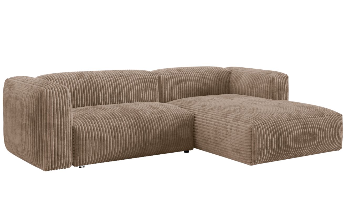 Micadoni Tmavě béžová manšestrová rohová pohovka Martina 280 cm