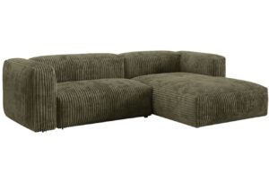 Micadoni Zelená manšestrová rohová pohovka Martina 280 cm