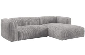 Micadoni Světle šedá manšestrová rohová pohovka Martina 280 cm