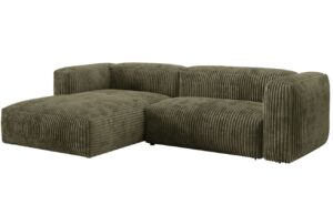 Micadoni Zelená manšestrová rohová pohovka Martina 280 cm