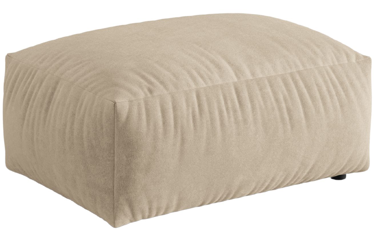 Micadoni Světle béžová sametová podnožka Martina 95 x 65 cm