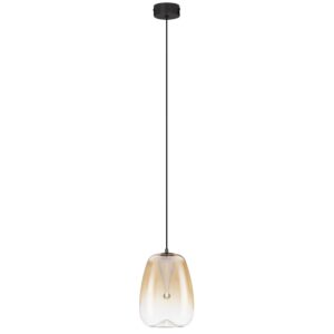 Nova Luce Jantarově hnědé skleněné závěsné světlo Oblo 16 cm